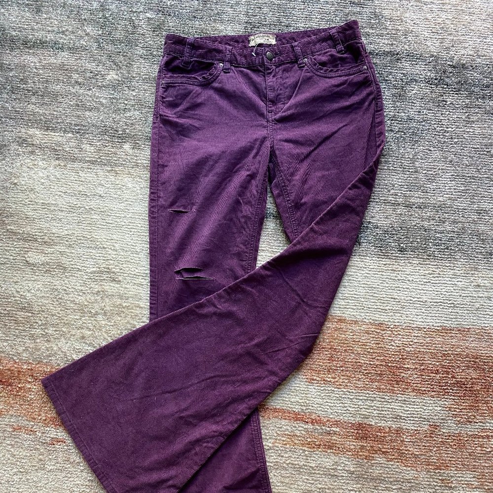 Free People Corduroy Flare Pants in Purple